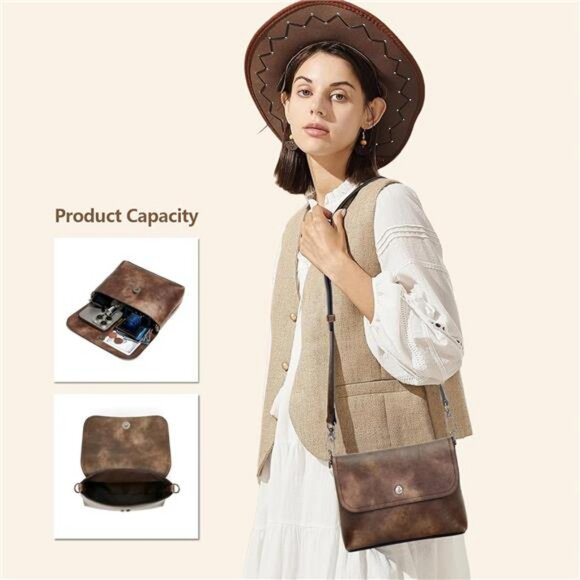Crossbody Bags for Women 2PCS/Set Vegan Leather Hobo Purse and Wallet Set